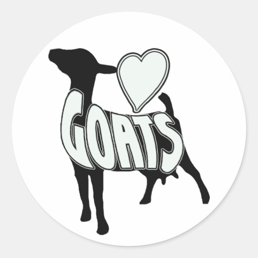 I LIEBE GOATS LOGO ICON RUNDER AUFKLEBER (Vorderseite)