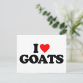 I LIEBE GOATS POSTKARTE (Stehend Vorderseite)