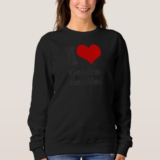 I Liebe Goldendoodles Retro Vintag Athletic Sweatshirt (Vorderseite)