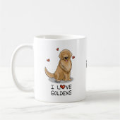 I Liebe Goldens - I Liebe Golden Retrievers Kaffeetasse (Links)