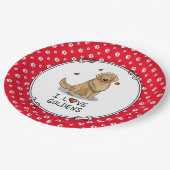 I Liebe Goldens I Liebe Golden Retrievers Niedlich Pappteller (Schrägansicht)