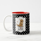 I Liebe Goldens I Liebe Golden Retrievers Niedlich Zweifarbige Tasse (Links)