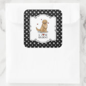 I Liebe Goldens - I Liebe Golden Retrievers Quadratischer Aufkleber (Tasche)