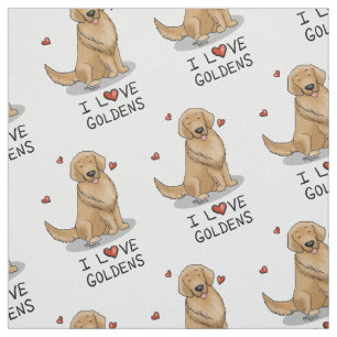 I Liebe Goldens - I Liebe Golden Retrievers Stoff