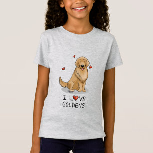 I Liebe Goldens - I Liebe Golden Retrievers T-Shirt