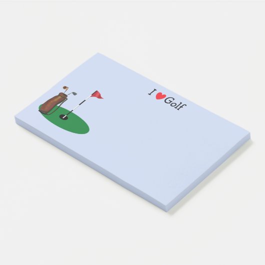 I Liebe-Golf 10" x 6" Posten-it® Anmerkungen Post-it Klebezettel (angewinkelt)