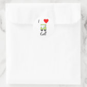 I Liebe Golf (4) Runder Aufkleber (Tasche)
