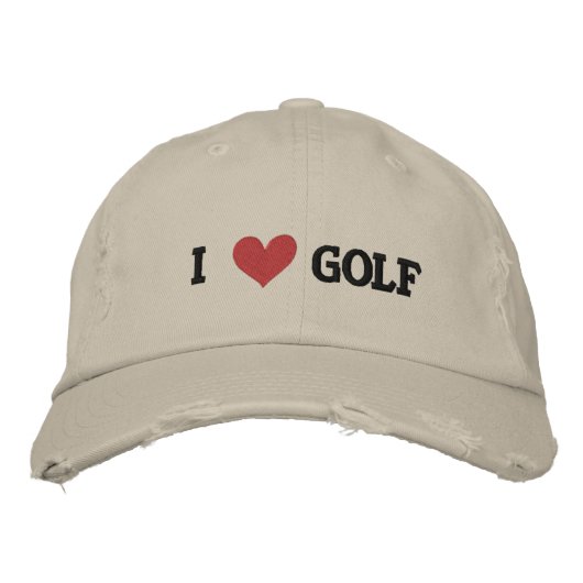 "I LIEBE GOLF" BASEBALL CAP BESTICKTE BASEBALLKAPPE (Vorderseite)
