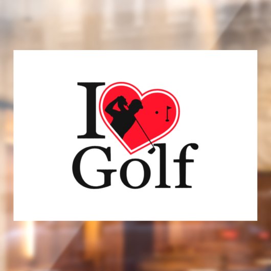 I Liebe Golf Fensteraufkleber (Blatt 2)