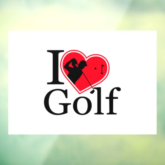 I Liebe Golf Fensteraufkleber (Blatt 3)