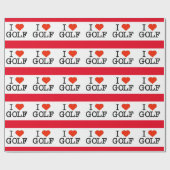 I Liebe Golf Geschenkpapier (Flach)
