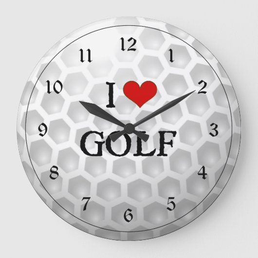 I Liebe Golf Große Wanduhr (Vorderseite)