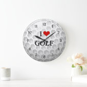 I Liebe Golf Große Wanduhr (Zuhause)