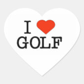 I Liebe Golf Herz-Aufkleber (Vorderseite)