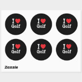 I Liebe Golf-Herz personalisiert Runder Aufkleber (Blatt)