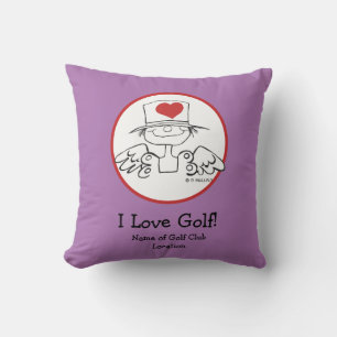 "I Liebe Golf" Herzmuskelkissenpilz Kissen