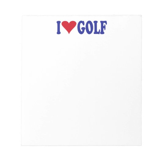 I Liebe Golf Notizblock (Vorderseite)