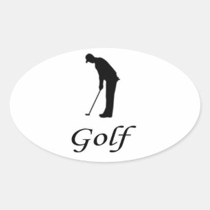 I Liebe Golf Ovaler Aufkleber