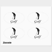 I Liebe Golf Ovaler Aufkleber (Blatt)