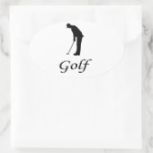 I Liebe Golf Ovaler Aufkleber (Tasche)