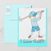 I Liebe Golf Postcard Postkarte (Vorne/Hinten)