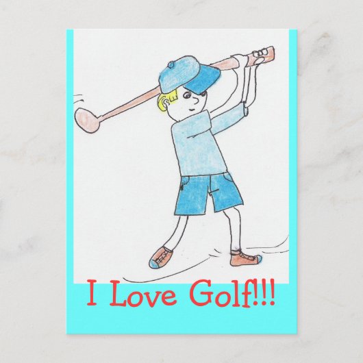 I Liebe Golf Postcard Postkarte (Vorderseite)