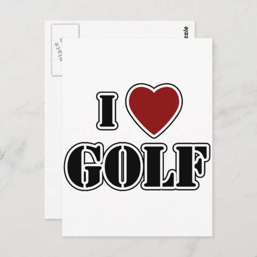 I Liebe Golf Postkarte (Vorne/Hinten)