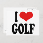 I Liebe Golf Postkarte (Vorne/Hinten)
