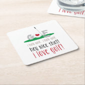 I Liebe Golf Rechteckiger Pappuntersetzer (angewinkelt)
