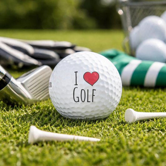 I Liebe Golf Rotes Herz Golfball