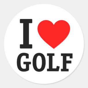 I Liebe Golf Runder Aufkleber