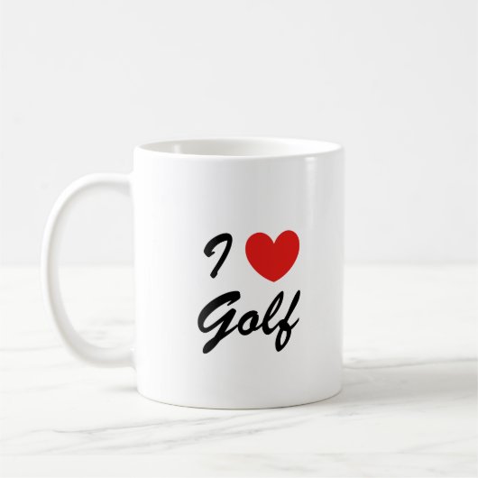 I Liebe Golf Sports Typografy Coffee Tasse (Links)