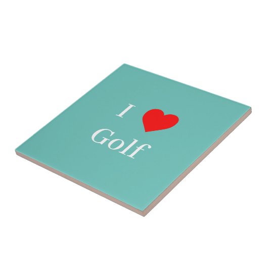 I Liebe Golf Typografie & Red Heart Minze Green Fliese (Seite)