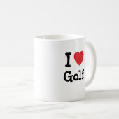 I Liebe Golfherz personalisiert Kaffeetasse (VorderseiteRechts)
