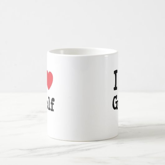 I Liebe Golfherz personalisiert Kaffeetasse (Mittel)