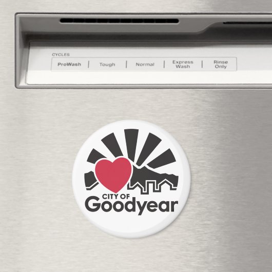 I Liebe Goodyear Round Magnet (In Situ (Geschirrspüler))