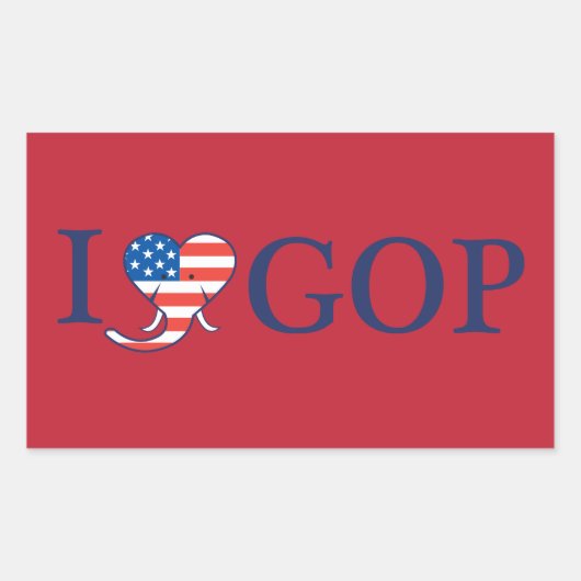 "I Liebe GOP" Rectangle Stickers (Vorderseite)