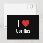 I Liebe Gorillas Postkarte (Vorne/Hinten)