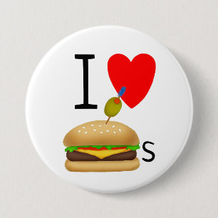 I Liebe Gormet Burgers (Cheeseburgers) Button