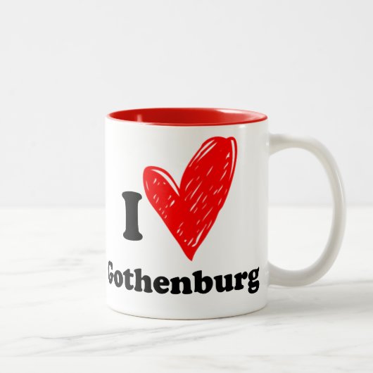 I Liebe Göteborg Zweifarbige Tasse (Rechts)