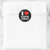 I Liebe Goth Runder Aufkleber (Tasche)