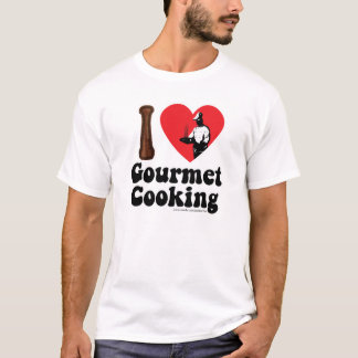 I Liebe Gourmet Cooking Heft Logo Design T-Shirt