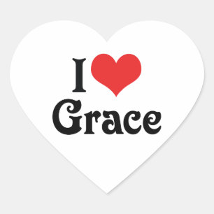 I Liebe Grace Herz-Aufkleber