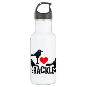 I Liebe Grackles Edelstahlflasche (Vorderseite)