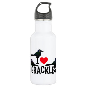 I Liebe Grackles Edelstahlflasche