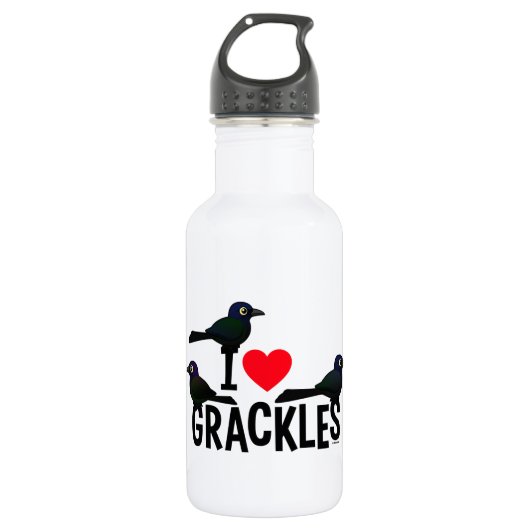 I Liebe Grackles Edelstahlflasche (Vorderseite)