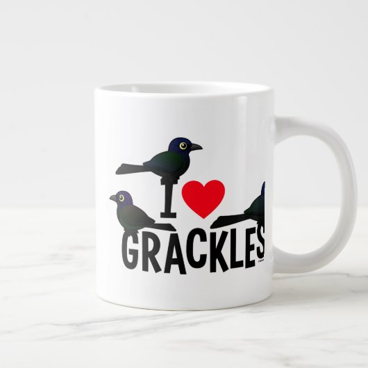 I Liebe Grackles Jumbo-Tasse (Rechts)