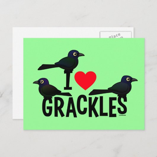 I Liebe Grackles Postkarte (Vorne/Hinten)