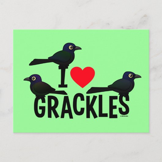 I Liebe Grackles Postkarte (Vorderseite)
