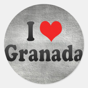 I Liebe Granada, Spanien Runder Aufkleber